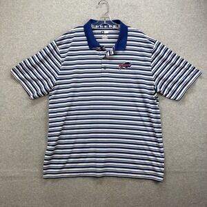 Buffalo Bills Polo Shirt‎ Mens XXL Blue Stripe NFL Team Apparel TX3 COOL Golf